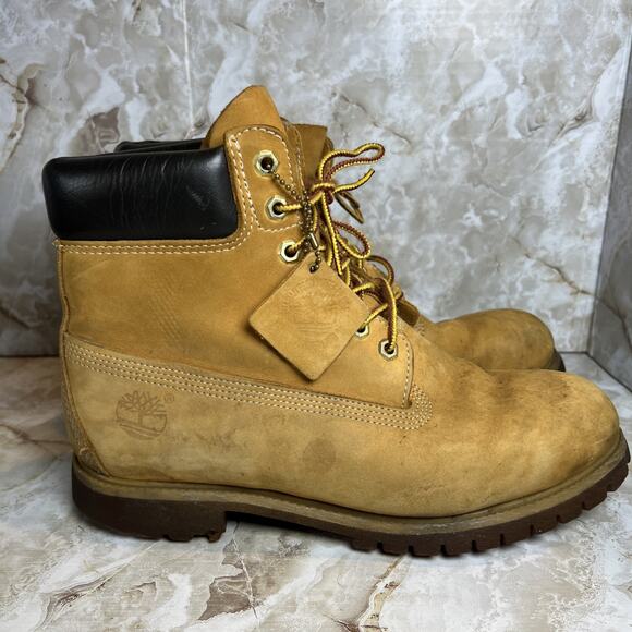 Timberland Boots MENS 10.5M 6-inch Nubuck Tan Leather Work Boots 10061 main image 9